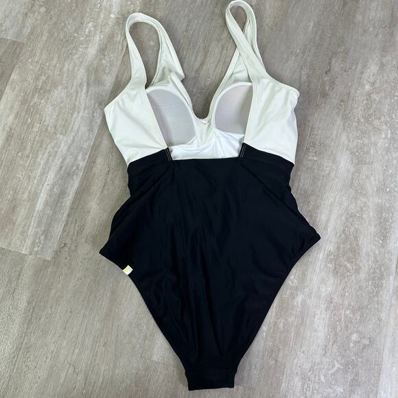 Summersalt The Deep Dive Twist Backflip One Piece Swimsuit Black & White Size 6 - Picture 4 of 5
